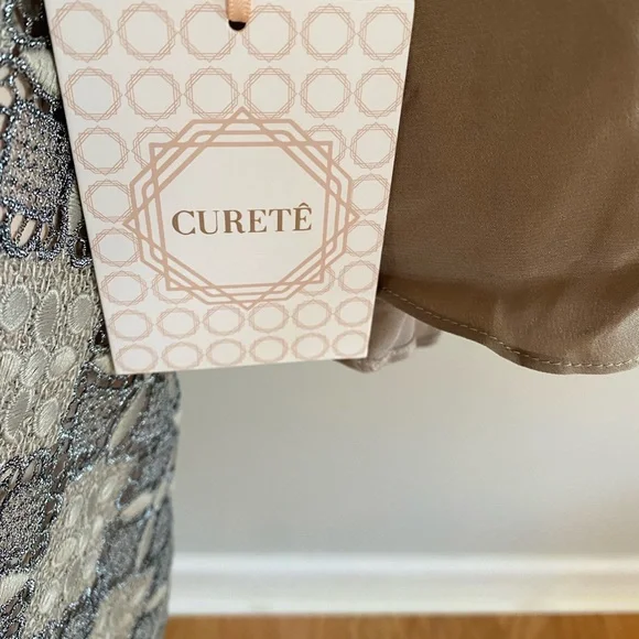 Curete Dress Embroidered Lace Bell Sleeves Taupe Women’s size 10 NWT Wedding - Picture 4 of 12